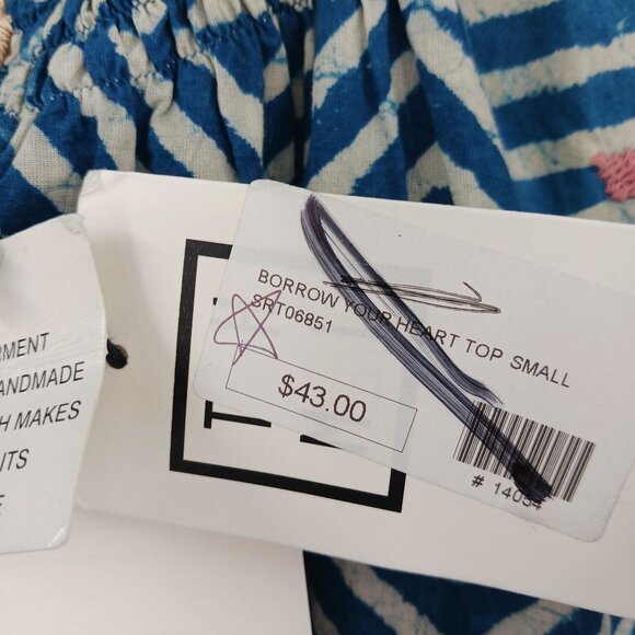 THML Borrow Your Heart Embroidered Short Sleeve Top Size Small NWT - Picture 7 of 10